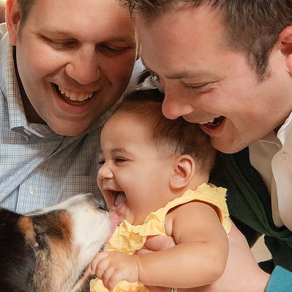 gay couple with baby